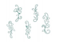 Stickserie - Flowers Line Art